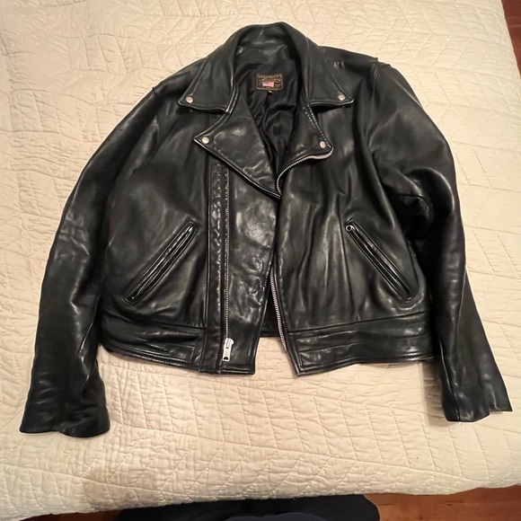Vanson Leather black motorcycle jacket size 52 - Made IN MA USA - Picture 14 of 16